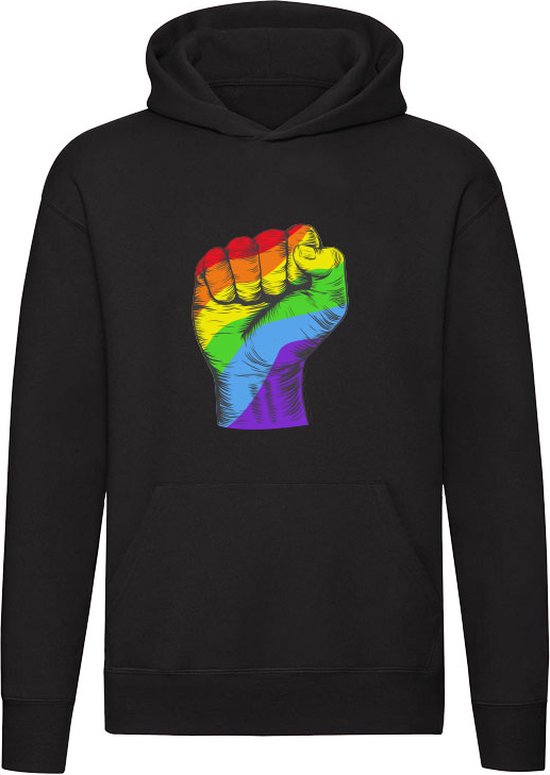 Rainbow Fist Hoodie - arc-en-ciel - protestation - poing - racisme - gay - fierté - gay - LGBTQIA+