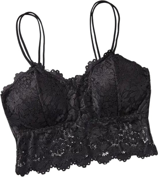 BH Nivard sans armatures - Sans Bracelets - Soutiens-gorge gorge Push -up - Soutien-gorge Comfort - Confortable - Zwart - Taille XL