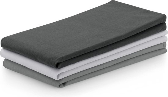 Küchenhandtücher Set 50x50 cm Grau - Anthrazit