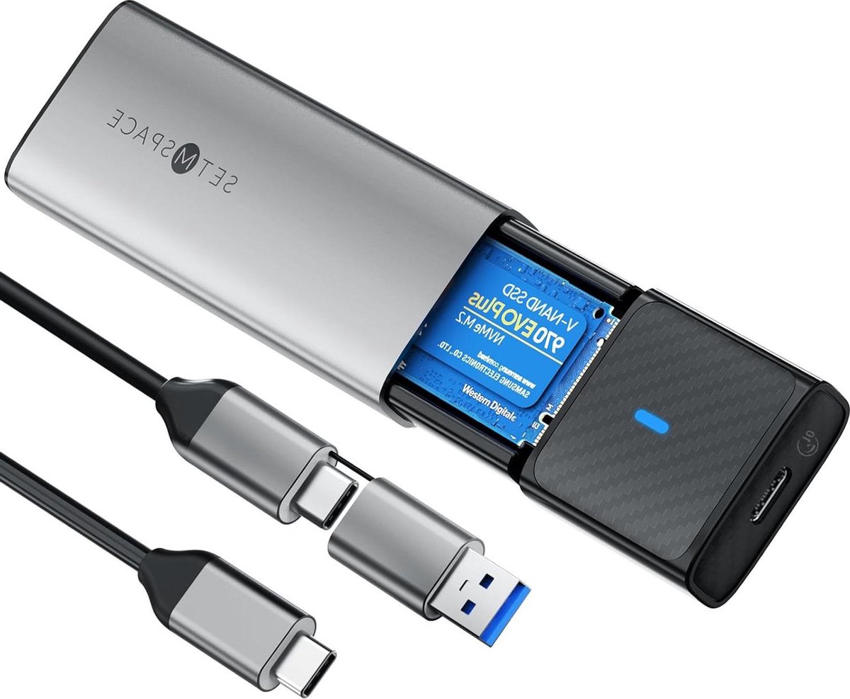 ORICO M.2 NVMe behuizing gereedschapsvrij, USB 3.2 10Gbps M2 SSD behuizing met siliconen beschermhoes en sleutelband, aluminium NVMe USB-adapter voor NVMe PCIe M-Key SSD in 2230/2242/2260/2280-AXM2