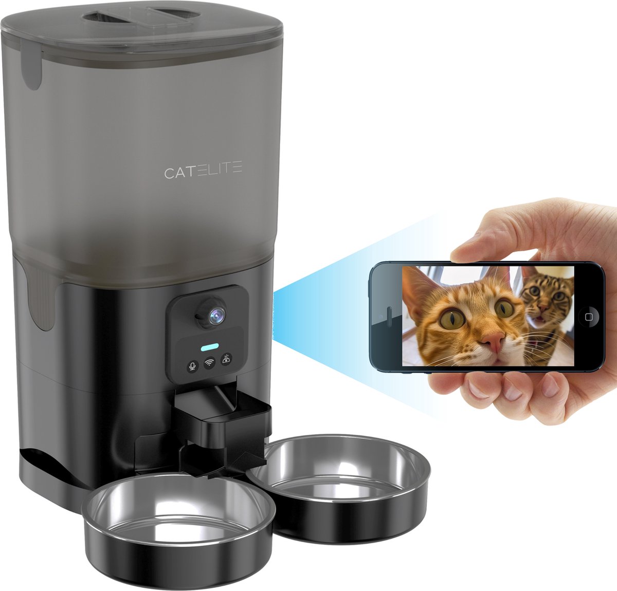 CatElite - Automatische Voerbak Kat - Voor 2 Katten - 7L