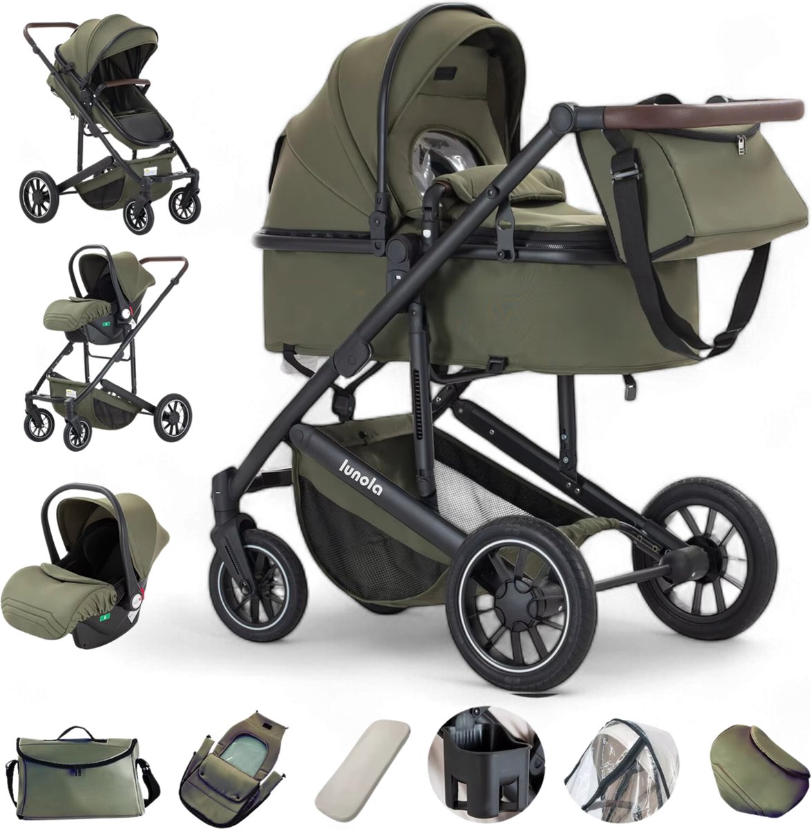 Lunola Luna - Kinderwagen 3-in-1 - incl. autostoel - 0-22kg