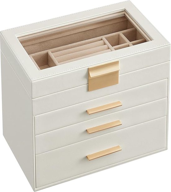 MIRA Home - Sieradendoos - Juwelendoos - Sieradenhouder - Sieraden Organizer - cadeautje - 15,3x25,1x21,5