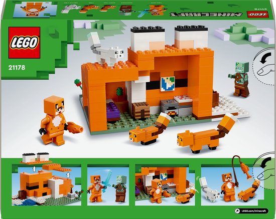 LEGO Minecraft 21178 Le Refuge du Renard, Jouet de Construction