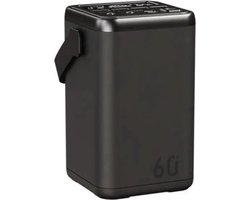 100W Powerbank 60000 mAh geschikt voor Laptop, Tablet, iPhone, Android | geschikt voor USB-C Laptop te laden | PD/QC 3.0 | LED Display | USB & USB-C | LED verlichting, Perfekt voor camping en Hiking