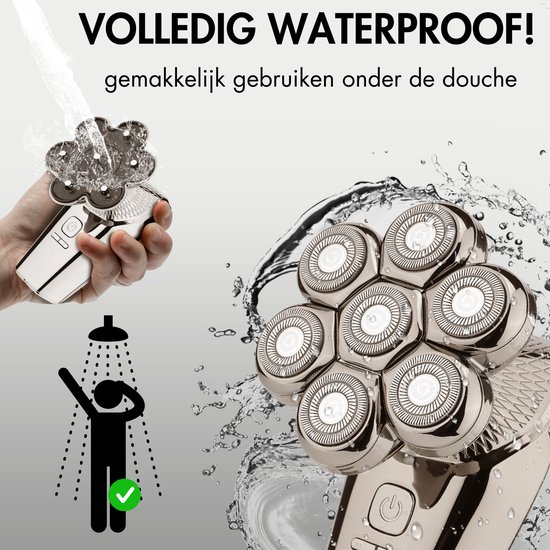 Rasoir 6-en-1 Homme + Tête de rasage Extra - Tondeuse - Sansbeauté® Skull Edition PRO MAX - Rasoir Electric pour le Face et la Head - Rasage - Rasage de la tête chauve - Wet & Droog - Électrique