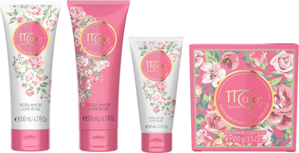 Goedkoopste Maja Cadeauset Love Rose Compleet - Maja Love Rose Zeep - Maja Love Rose Douchegel - Maja Love Rose Body Lotion