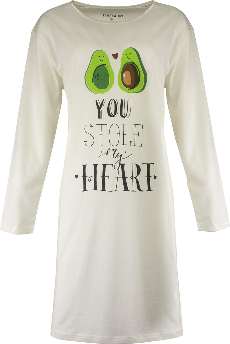 Temptation Dames Nachthemd - Bigshirt - Wit - Maat XL