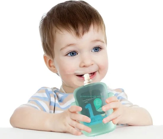 Knijpfruit beschermhoes geel - Knijpfruit houder - Anti mors kind baby peuter - Toetjeshouder- Knijptoetje - Anti Mors - Babyvoeding zelf leren - Kindertoetje - zelfvoeding - motoriek van PouchPal — afbeelding 5