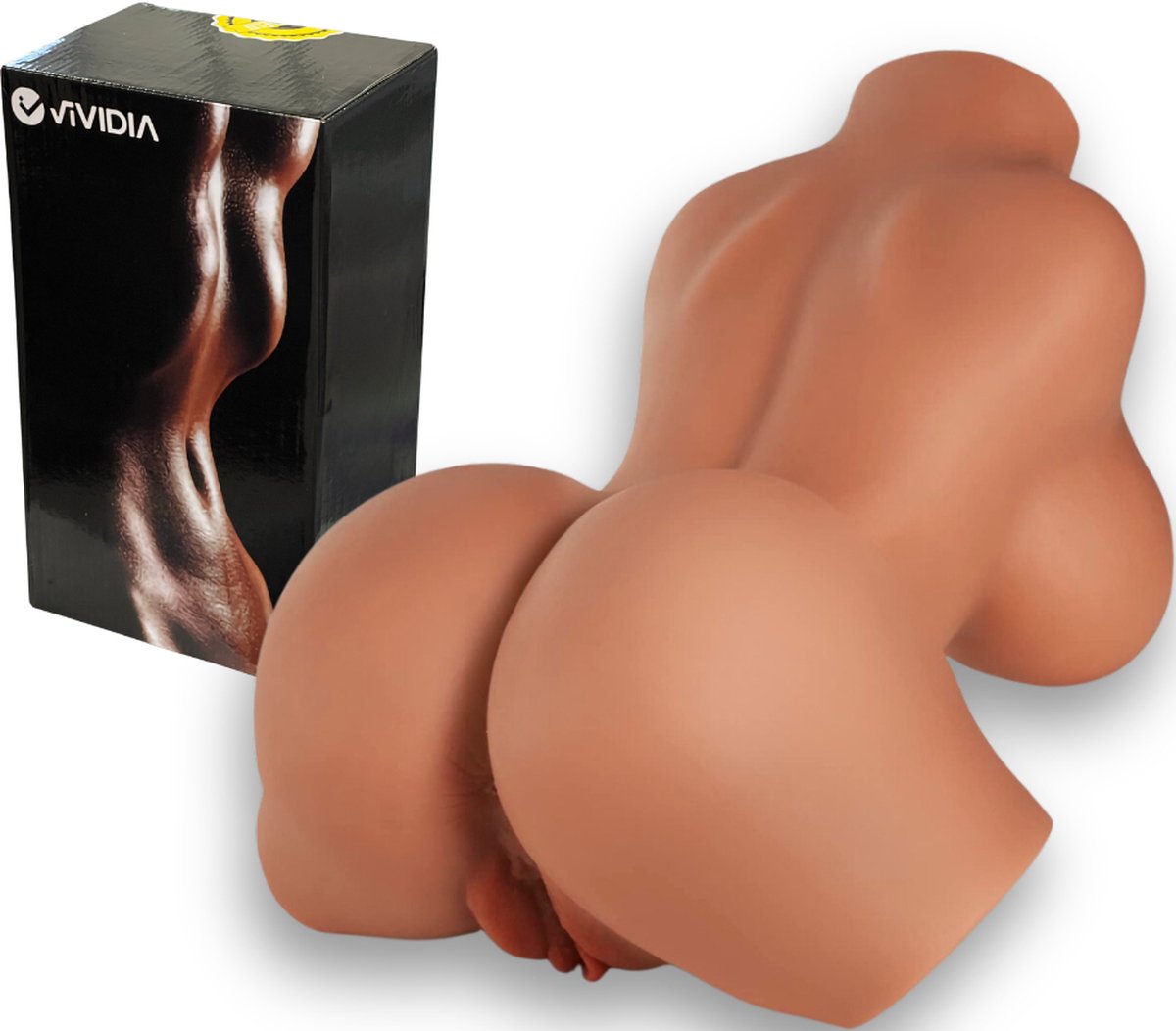 Goedkoopste VIVIDIA Premium Sekspop voor Man – Sexpop Levensecht – Sexdoll - Pocket Pussy - Masturbator - Sekstorso met Kunstvagina en Kunstanus - Seksspeeltje voor Mannen – Bruin (Donker Beige