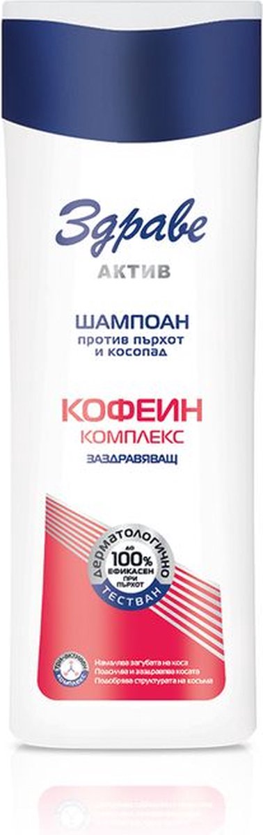 Versterkende shampoo tegen roos en haaruitval met coffeïne - taurine - Zinkpyrithion - Alkyllactaat en Panthenol 390 ml
