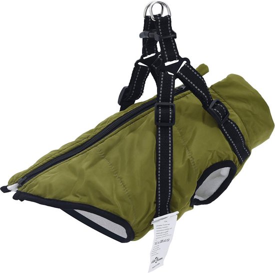 hondenjas, warme winterjas gewatteerde hondenfleece vest, reflecterende