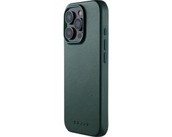 foto van Mujjo - Full Leather Mag Case geschikt voor iPhone 16 Pro Max Hoesje - livid green