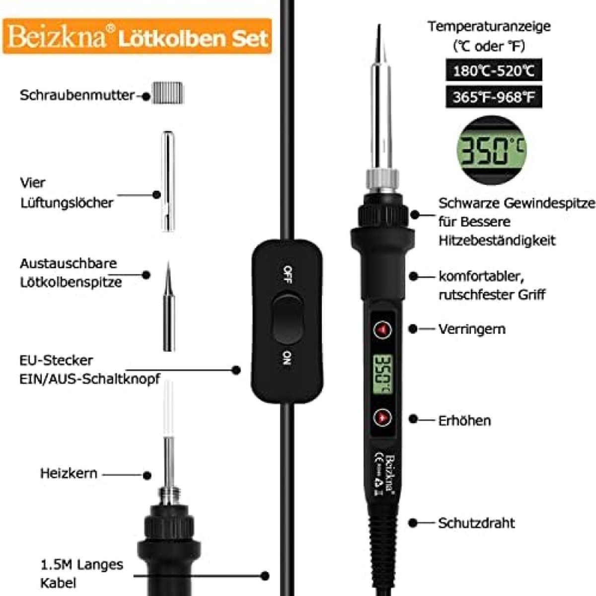 JCD 908S-N-20 110V/220V 80W température réglable fer à souder ensemble soudeur p