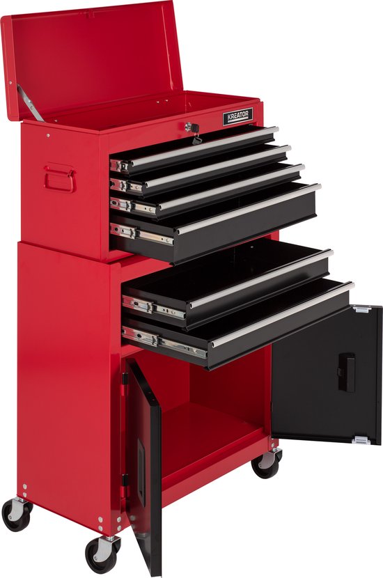 NEO TOOLS Werkplaatskruk met opbergruimte 38 x 39 x 37 cm met wielen Werkplaatskarretje Gereedschapkarretje Werkplaatsrolstoel Werkplaatsstoel verrijdbaar met 4 wielen en 3 opbergvakken