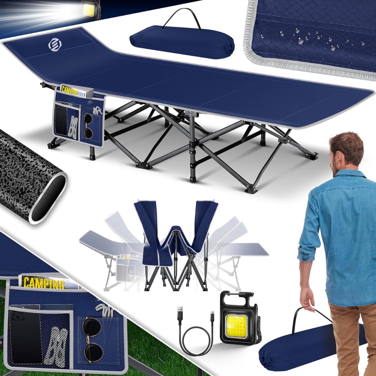 Equivera Veldbed - Kampeerbed - Veldbedden - Veldbed Kamperen - Kampeermatras