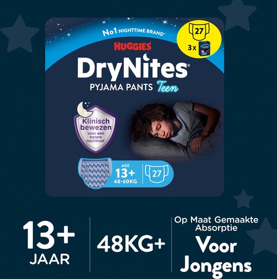 Drynites Nachtluiers voor Jongens, 8-13 Jaar, 30-48 kg, 9