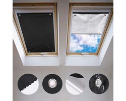 Rolgordijn Thermo zonwering zilveren coating verduisterend - VELUX dakraam GGU GGL GPU GPL GHL GTU GTL GXU GXL - zonder boren - zuignappen - 60 x 73 cm Rolgordijn