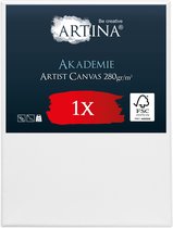 Artina Akademie – Schilderdoeken Canvas 70x90 cm – Spieraam van FSC® Hout – Wit Canvas 100% Katoen – 280 g/m155