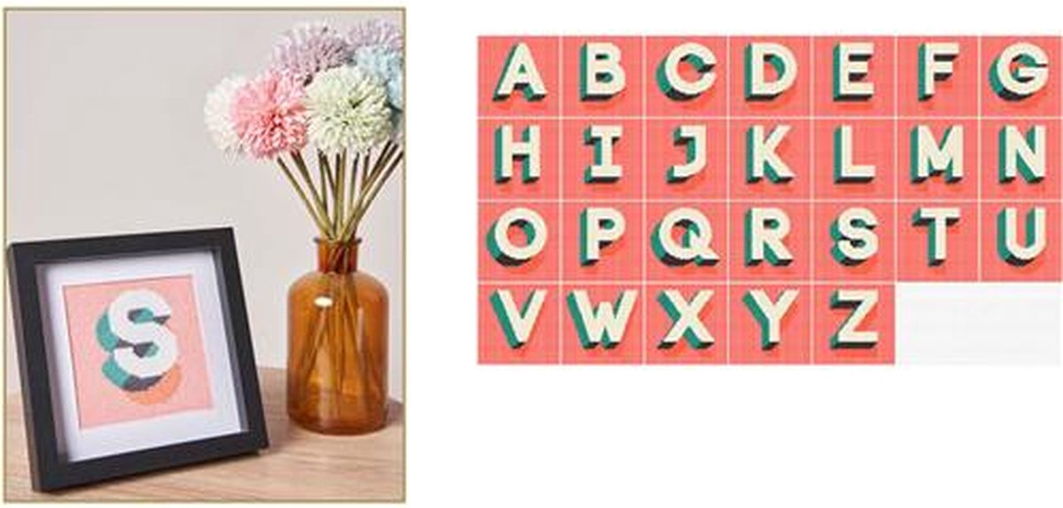 Anchor borduurpakket moderne letters AK221 telpatroon