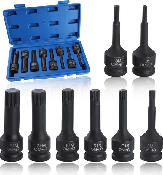 Foto: Impact bit socket set spline socket set 5mm 18mm triple square bit set 1 2 drive long spline 12pc