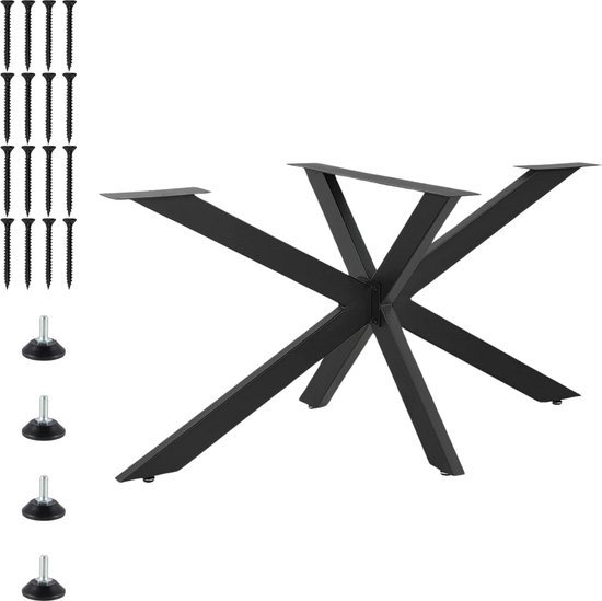 Foto: Pochon tafelpoot octopoda zwart 150x78x72 meubelpoot staal tafelpoten zwart meubelpoten zwart spinpoot x poot