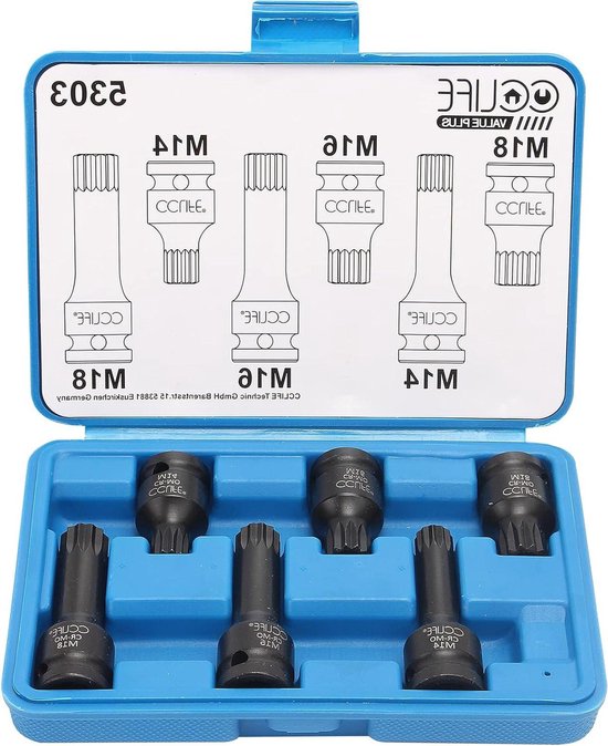 Wiltec XZN 8 Pcs Multi Tooth Socket Wrench Set
