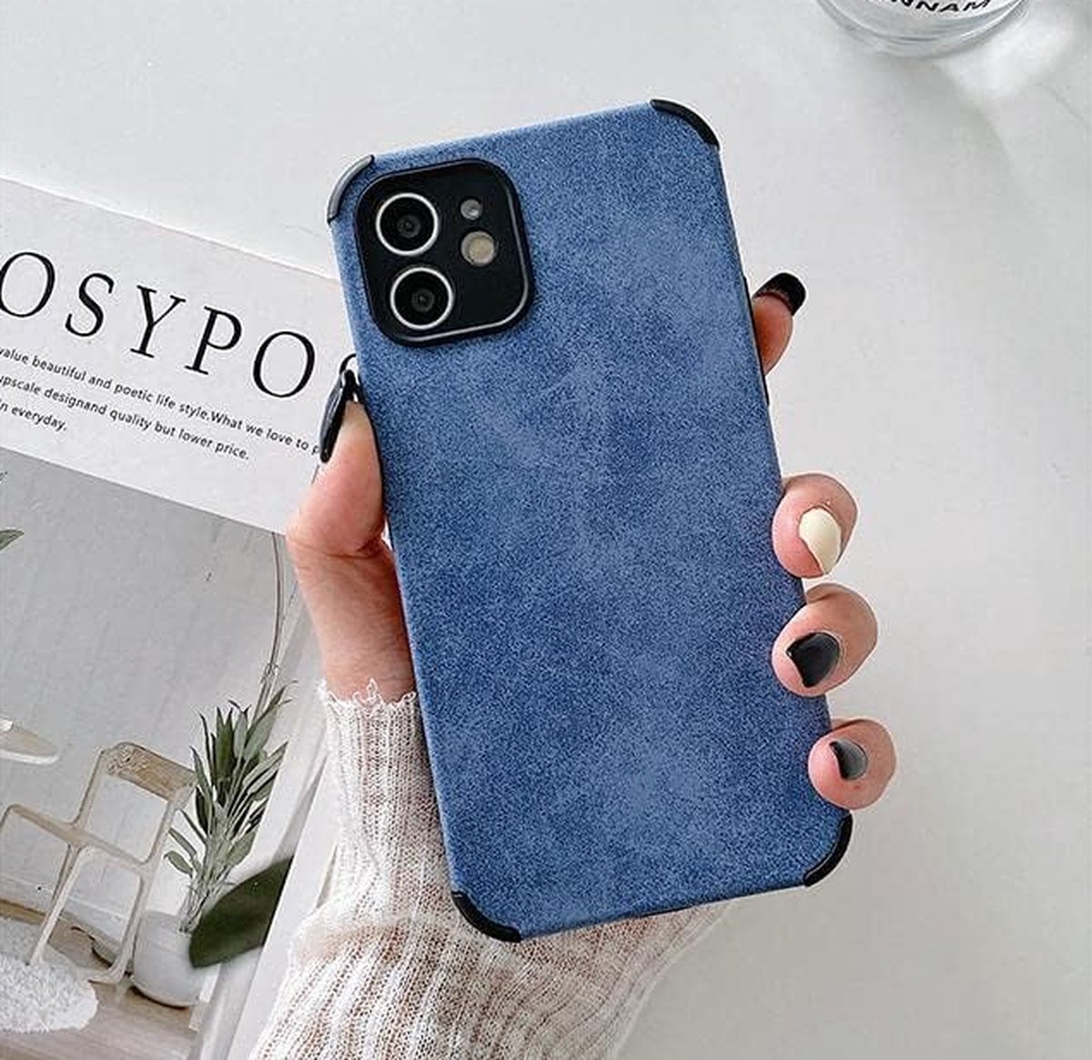 Telefoonhoesje geschikt voor Apple Iphone 12 hoesje siliconen - backcover - optimale bescherming - Blauw