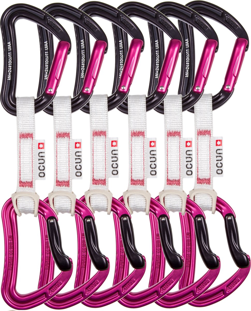 Ocun Raven QD Zoom 6 pack - klimsetjes - quickdraws - roze