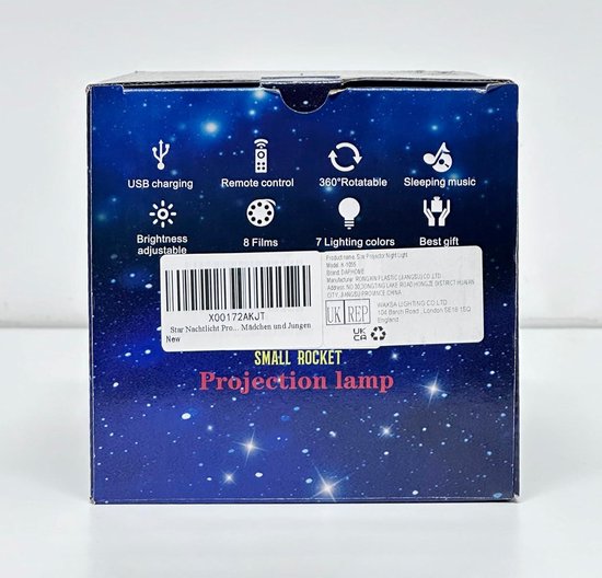 Nachtlampje projector voor baby's - oplaadbaar en draagbaar - beste speelgoed cadeau - led-sterrenhemel lamp met afstandsbediening - kinderkamer decoratie - meisjes en jongens — afbeelding 3