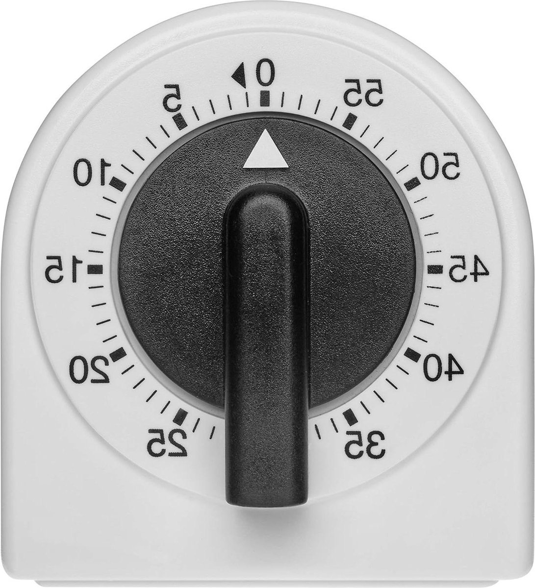 Analoge keuken timer eierwekker instelbaar tot 60 minuten zwart-wit mechanisch 38.1041 (L) 60 x (B) 66 x (H) 40 mm kookwekker digitaal