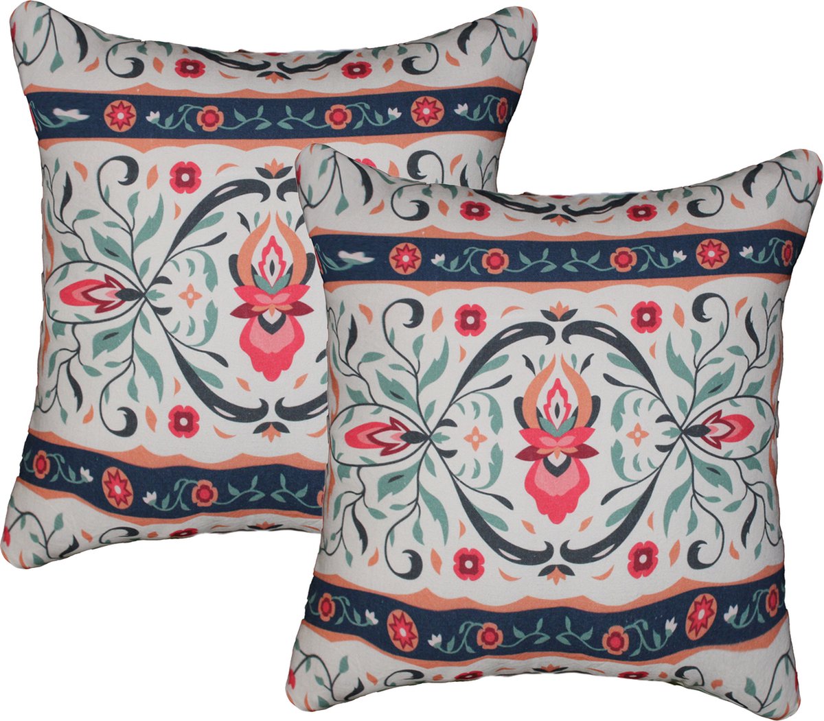 Set van 2 Kussenshoes 45x45cm | Buiten kussenhoezen | kussensloop | sierkussens | cushion cover | katoen | Cotton Canvas digital print