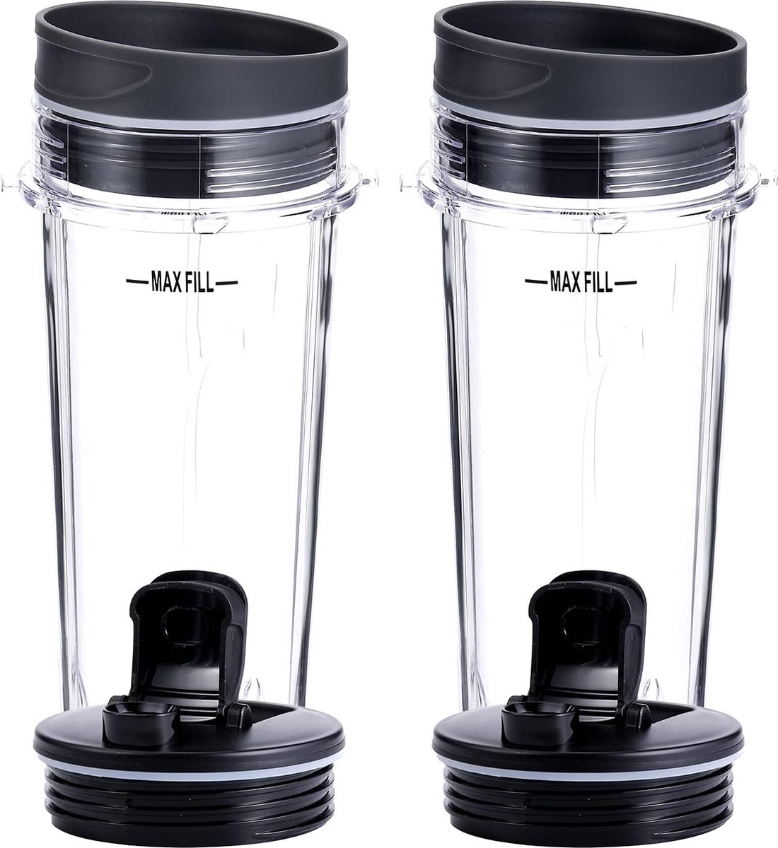 16oz Blender Cup Set - 6 stuks Vervangende onderdelen Compatibel met Geschikt voor Ninja Single Serve Cup met deksel en afsluitdeksel Compatibel met Nutri Ninja-serie Geschikt voor QB3000 BL770 BL780 BL660 BL740 BL810 Blenders – foto 6