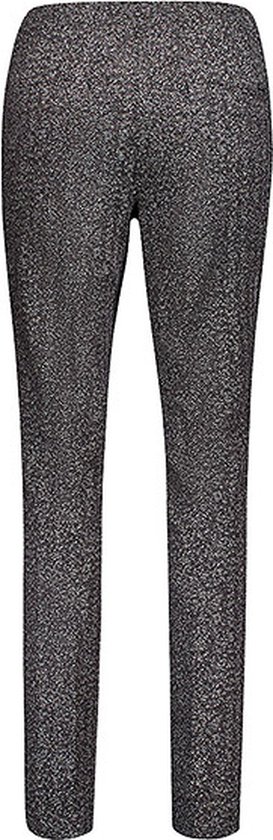 Zwarte slim fit broek met een subtiele glitterprint.