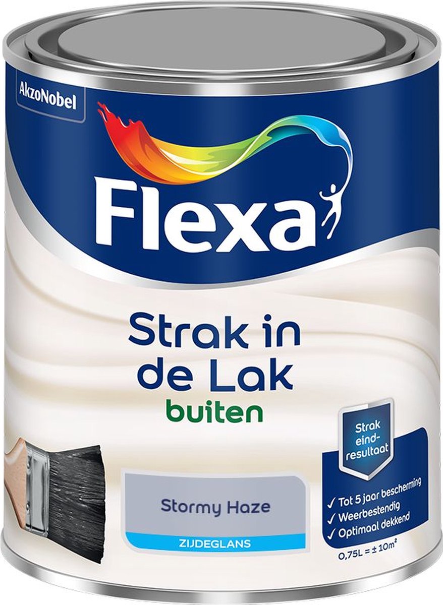 Flexa - Strak in de Lak Buitenlak Zijdeglans - Stormy Haze - Kleur van het jaar 2025 - Mengverf - 0.75 L