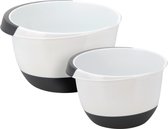 OTIX Beslagkom - Mengkom - Set 2 stuks - 2 liter en 3 liter - Kom - Kunststof - Keukengerei - Rubberen onderkant - Schaal