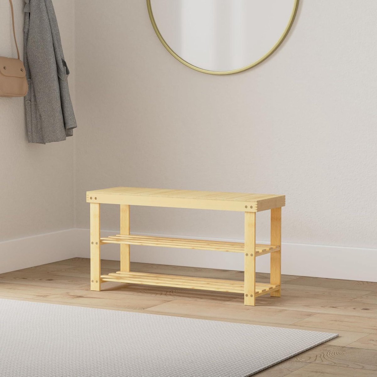 Schoenenbank 3 Tier Schoen Opbergbank Bamboe Hal Bank Met Gestoffeerde Dubbele Deur Schoenenrek Organizer For Hal Badkamer (Color : Brown, S : 58 * 32.5 * 50cm Schoenenbank 3 Tier Schoen Opbergbank Bamboe Hal Bank Met Gestoffeerde Dubbele Deur Schoenenrek Organizer For Hal Badkamer (Color : Brown, S : 58 * 32.5 * 50cm