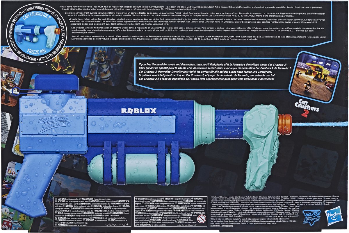 NERF Super Soaker Roblox Car Crushers 2: Freeze Ray Water Blaster — afbeelding 3