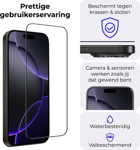 Protecteur d'écran adapté pour iPhone 16 Pro Max Protecteur d'écran en Tempered Glass trempé Couverture complète - Protecteur d'écran adapté pour iPhone 16 Pro Max Protecteur d'écran Couverture d'écran - 3 PACK