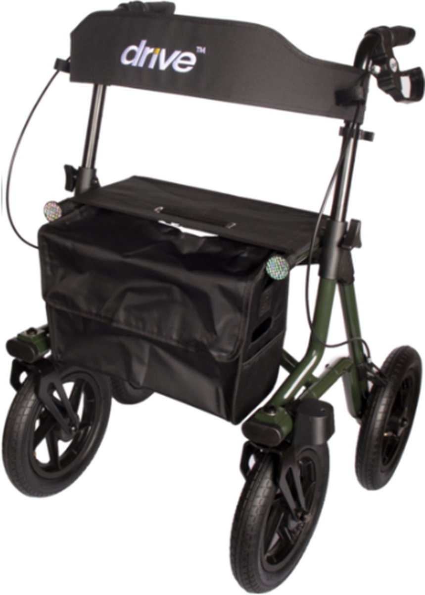 Rollator Torro Outdoor - Grote luchtbanden - 1.60 tot 1.80m - Groen - Duitse kwaliteit - Drive Devilbiss Healthcare