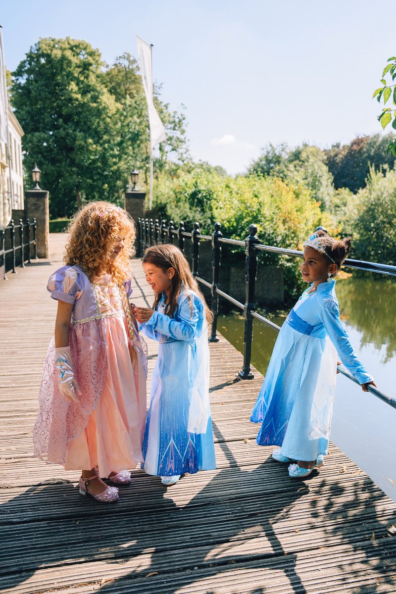 Frozen Elsa jurk - Het Betere Merk prinsessenjurk meisje - Elsa jurk - verkleedkleren meisje - kroon - tiara - toverstaf - 146/152 - prinsessen accessoire set — afbeelding 5