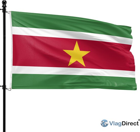 VlagDirect - drapeau du Surinamese - drapeau du Suriname - 90 x 150 cm.