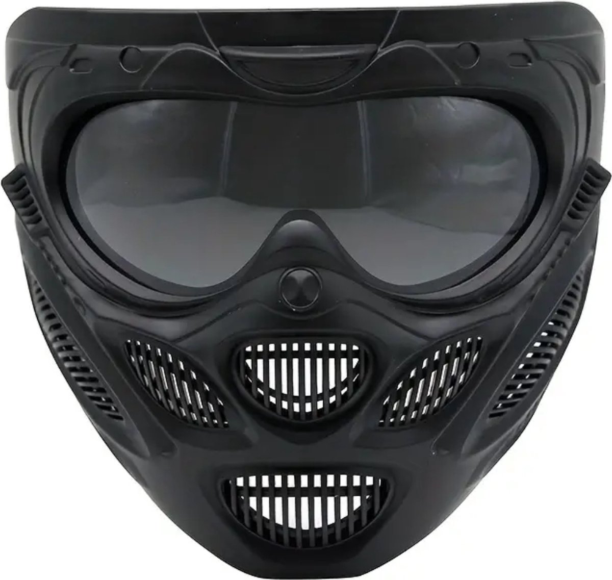 Nivard Airsoft Masker Paintball Mask Tactical Helmet Helm – Donker Visier Zwart