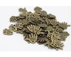 20 Schattige Subtiele METALEN LABELS/TAGS/ETIKETTEN met Tekst HANDMADE, 12MM*13MM, Kleur BRONS