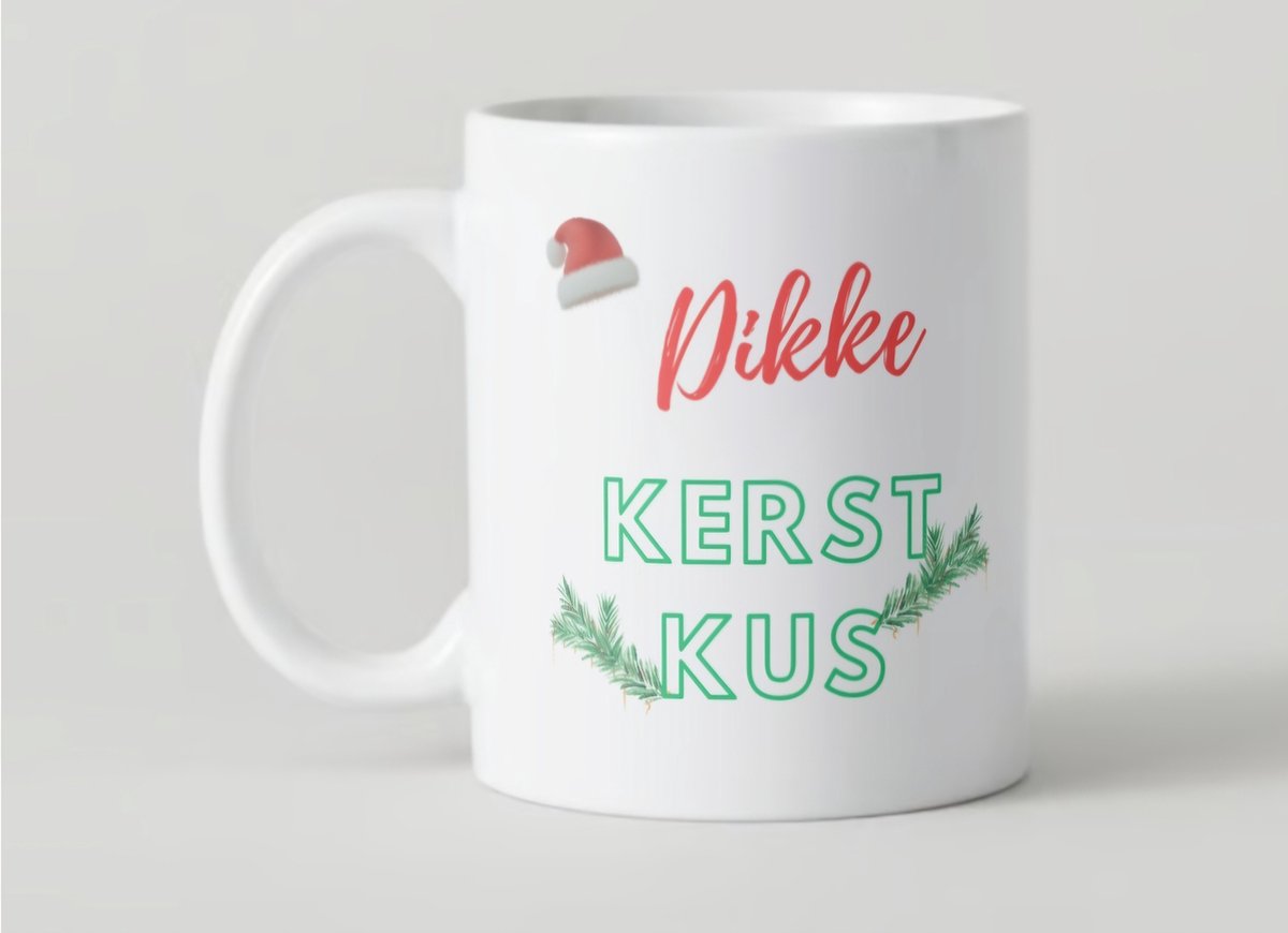 Kerst mok - vriendin - dikke kerst kus