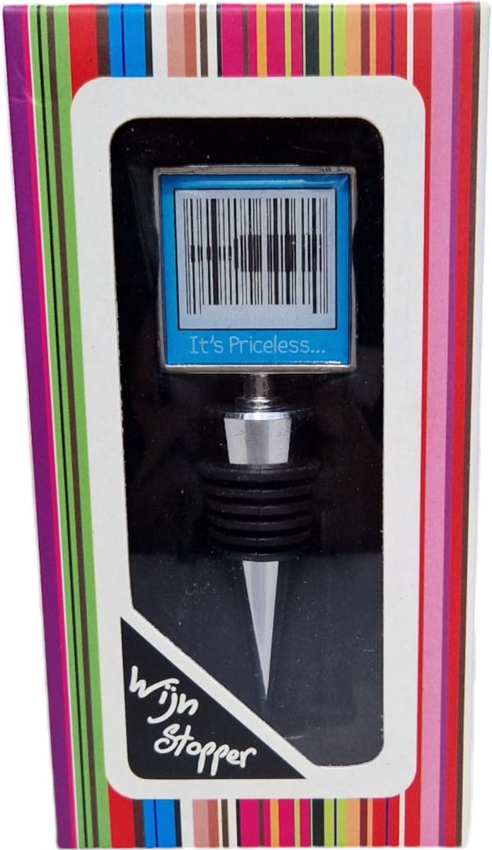 Wijnstopper - afsluiter - wijn stopper - grappig -"It's priceless" - kurk - cadeau - presentje