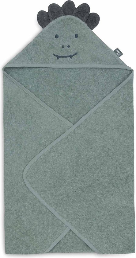 Jollein - Badcape Badstof 75x75cm - Baby Handdoek met Badcape, Omslagdoek, Badponcho - Jungle Jambo Croco