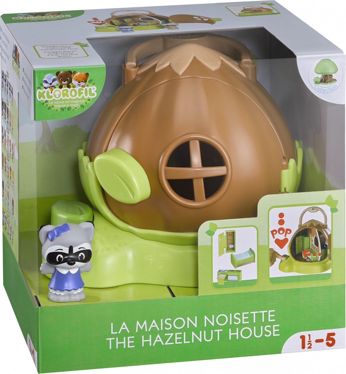 Klorofil Het Hazelnoothuis Speelset - Poppenhuis - Interactief kinderspeelgoed - Met figuur uit de "Raccoon" familie van wasberen - Speelgoed vanaf 18 maanden — afbeelding 10