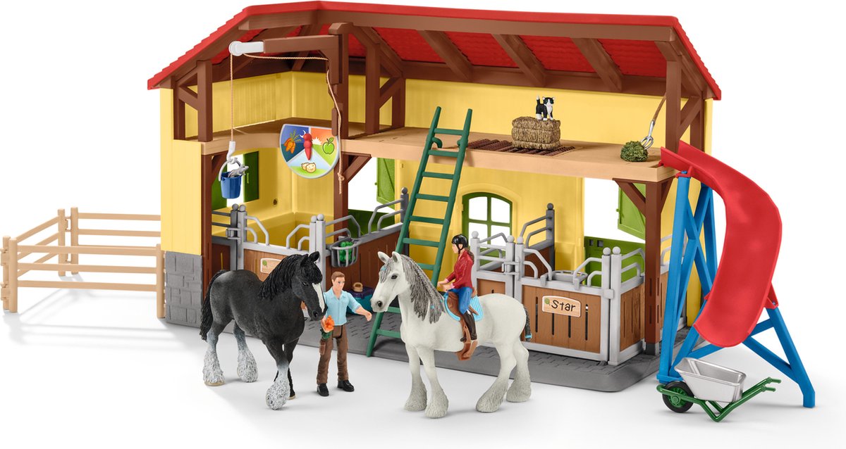 schleich FARM WORLD - Paardenstal - Paarden Speelgoed - 2 Paarden en Boerderij Speelfiguren - 82 onderdelen — afbeelding 19