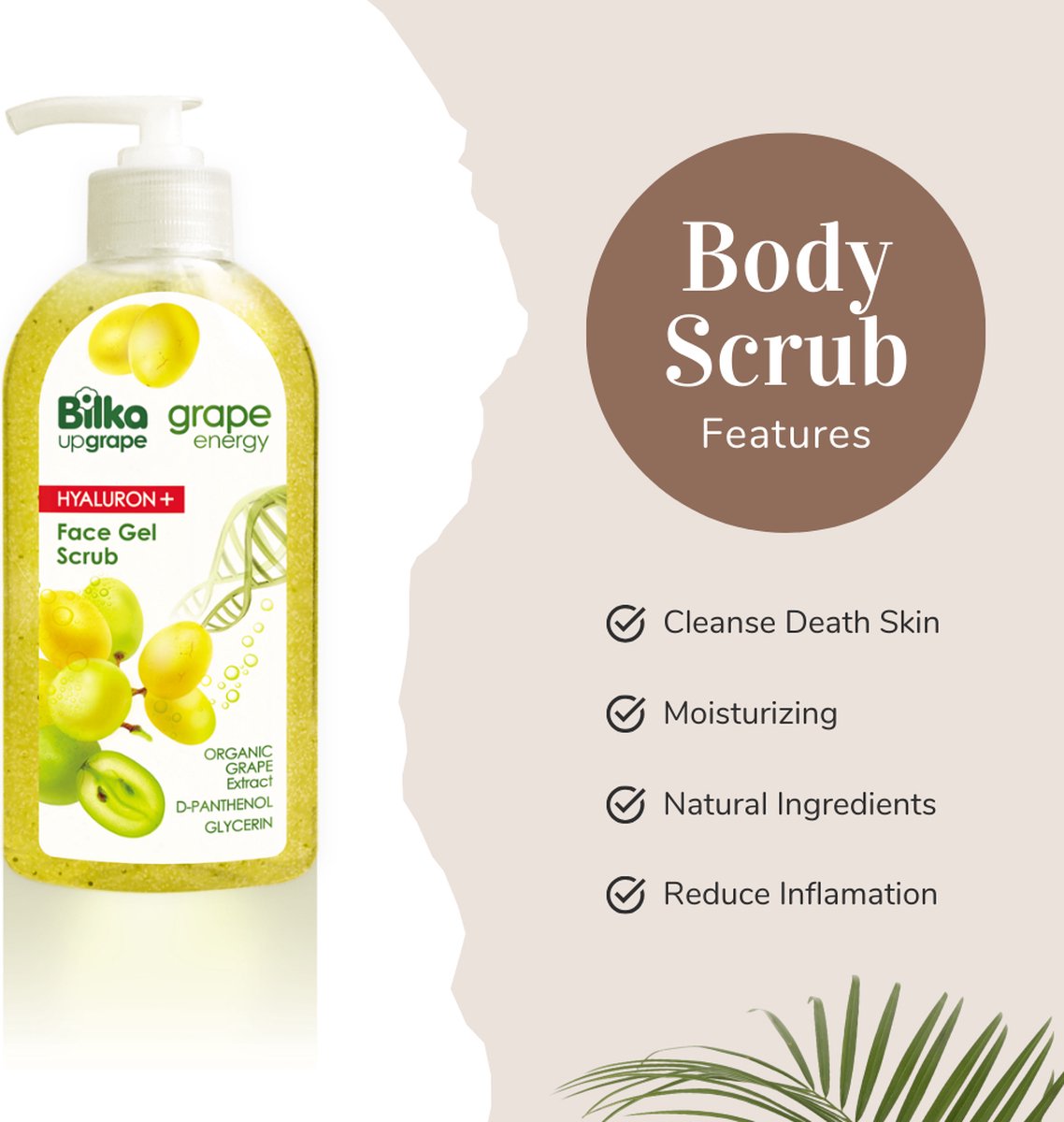 Bilka Upgrape Gesichtspeeling Mit Hyaluron & Traubenextrakt – Gegen Unreinheiten, 200ml